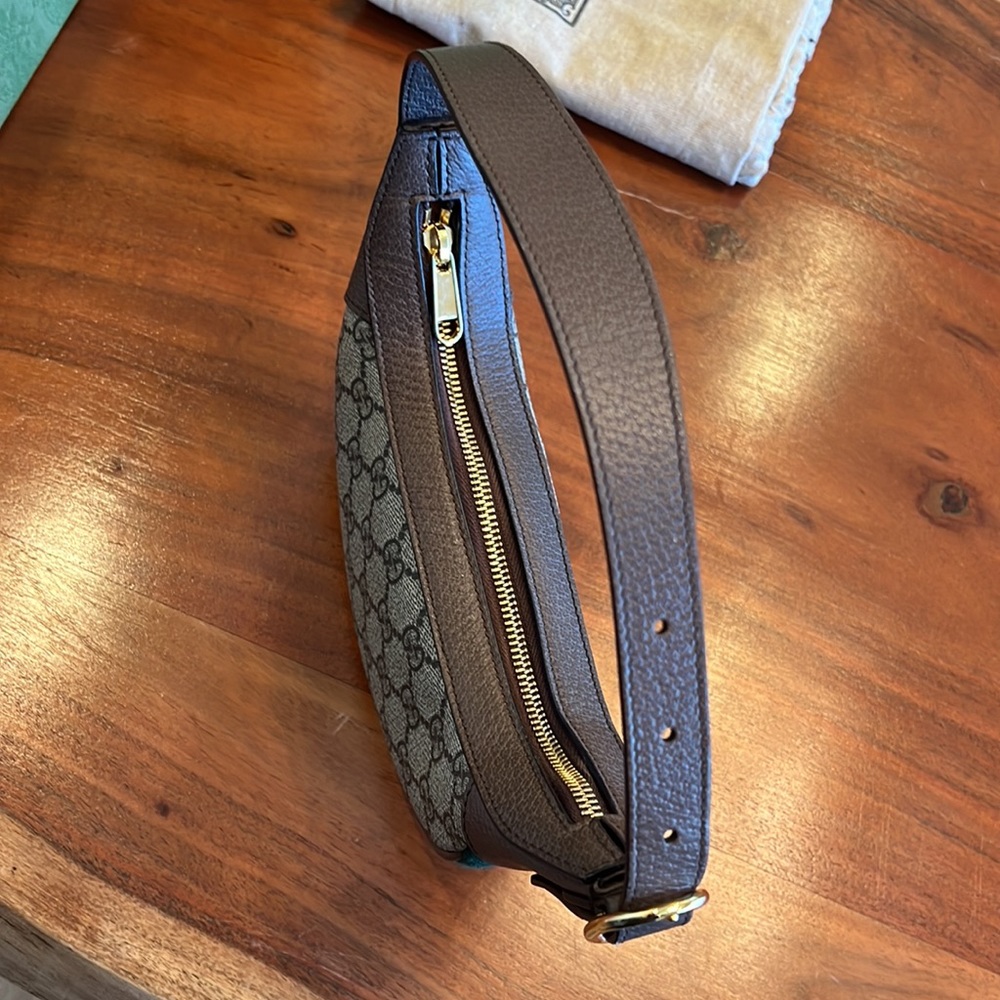 Gucci Beige & Brown GG Mini Crescent Shoulder Bag - Picture 5 of 15